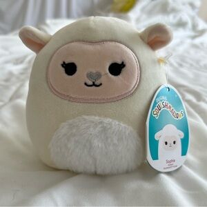 Sophie the Lamb with a fuzzy belly